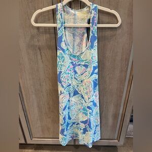 Lilly Pulitzer Blue and Pink Floral Tank Dress XXS